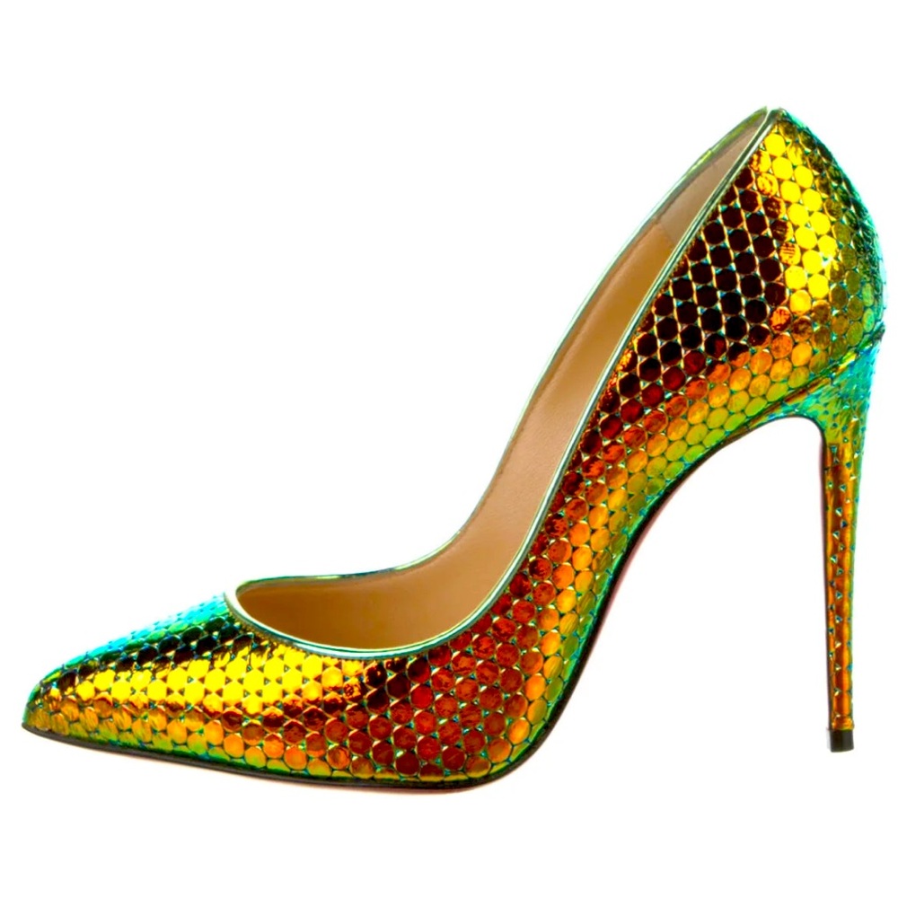 CHRISTIAN LOUBOUTIN
Pigalle 100 Textured Mirror Leather Pumps— Multi